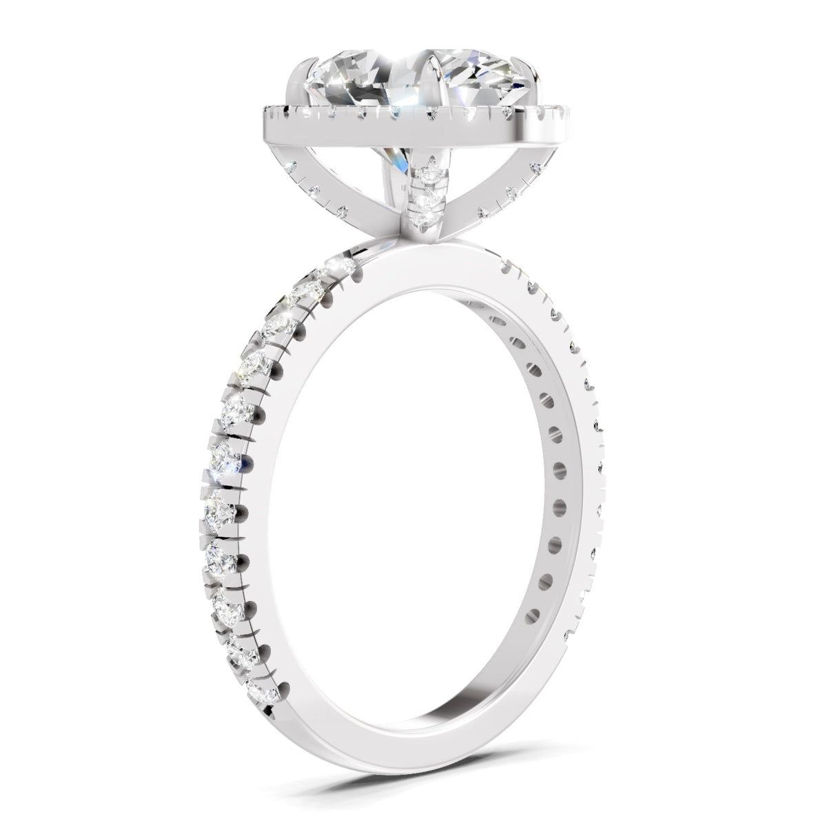 Pristine Oval Halo Diamond Ring