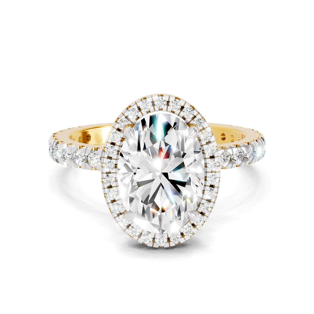 Pristine Oval Halo Diamond Ring