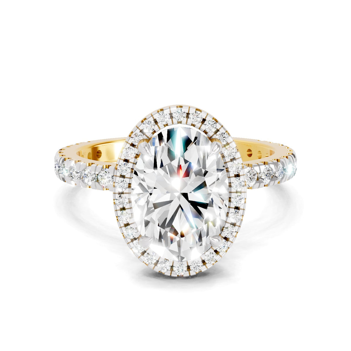 Pristine Oval Halo Diamond Ring
