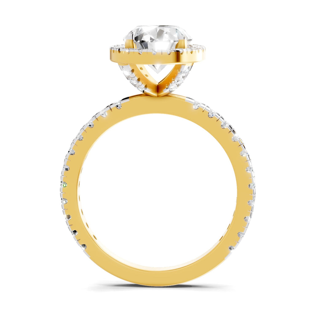Pristine Oval Halo Diamond Ring