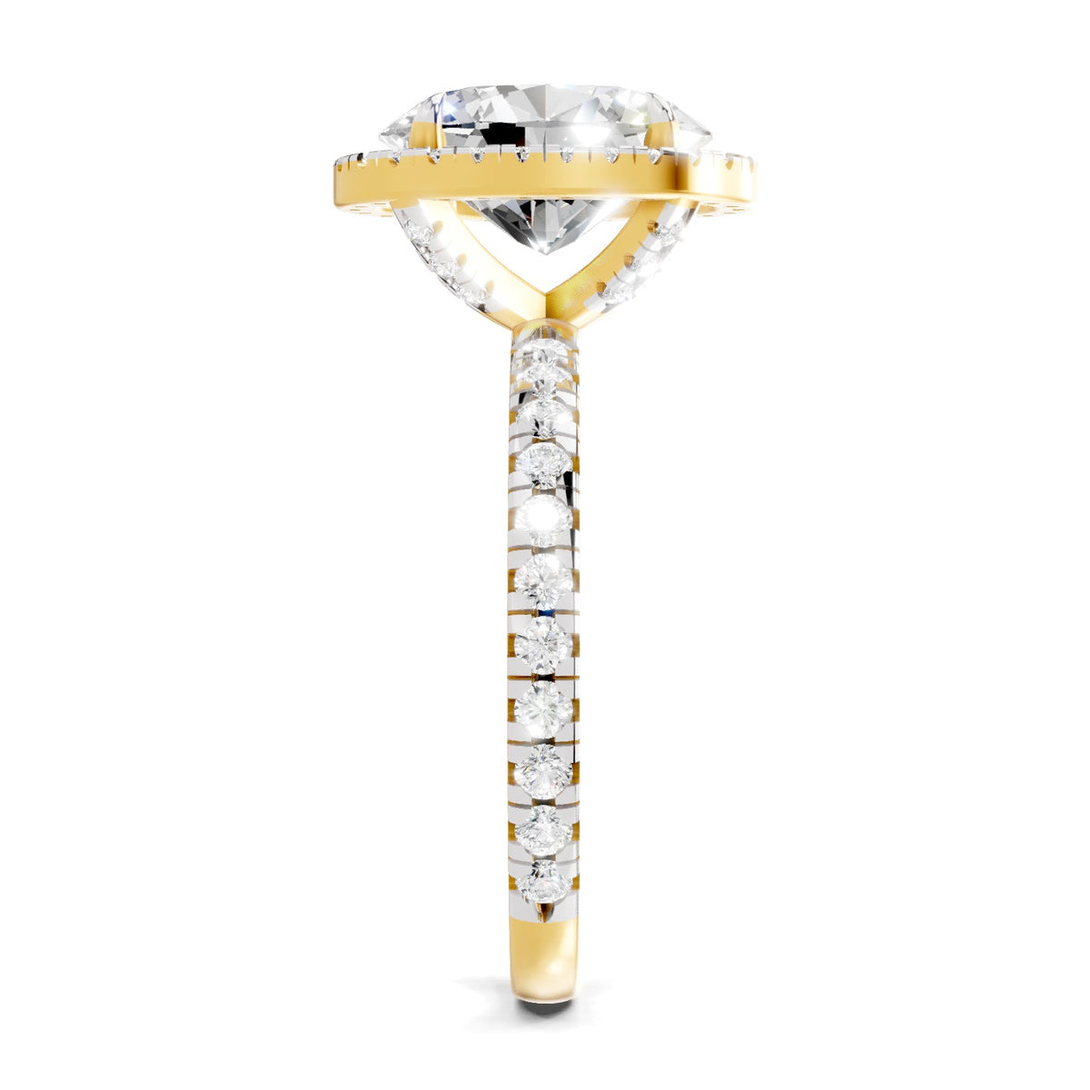 Pristine Oval Halo Diamond Ring