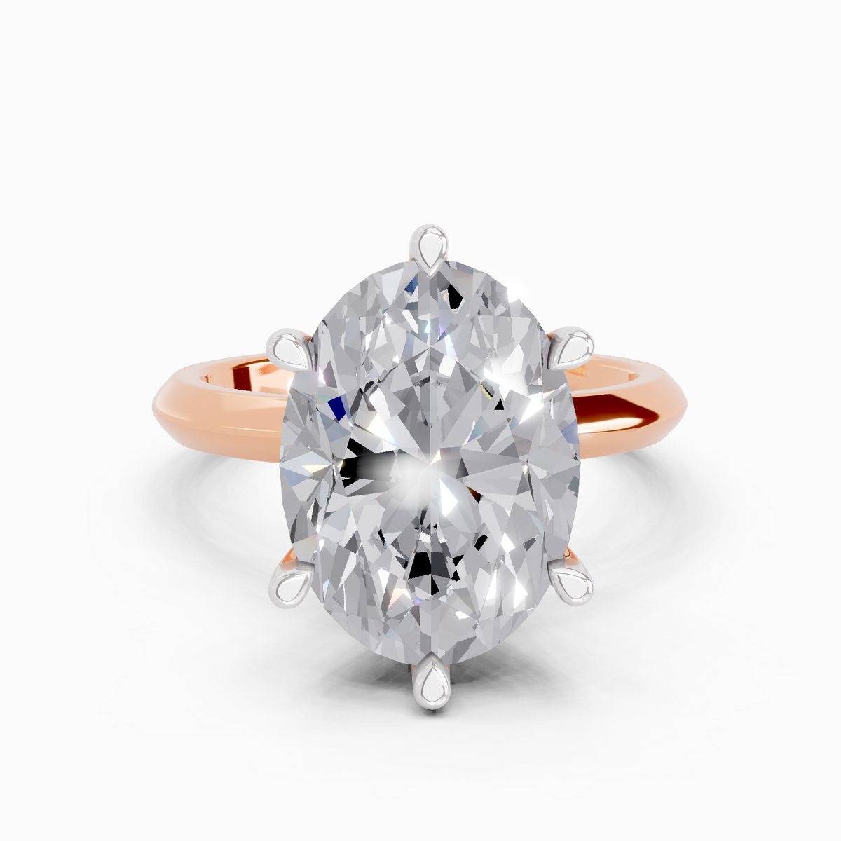Gleaming Oval Solitaire Diamond Engagement Ring
