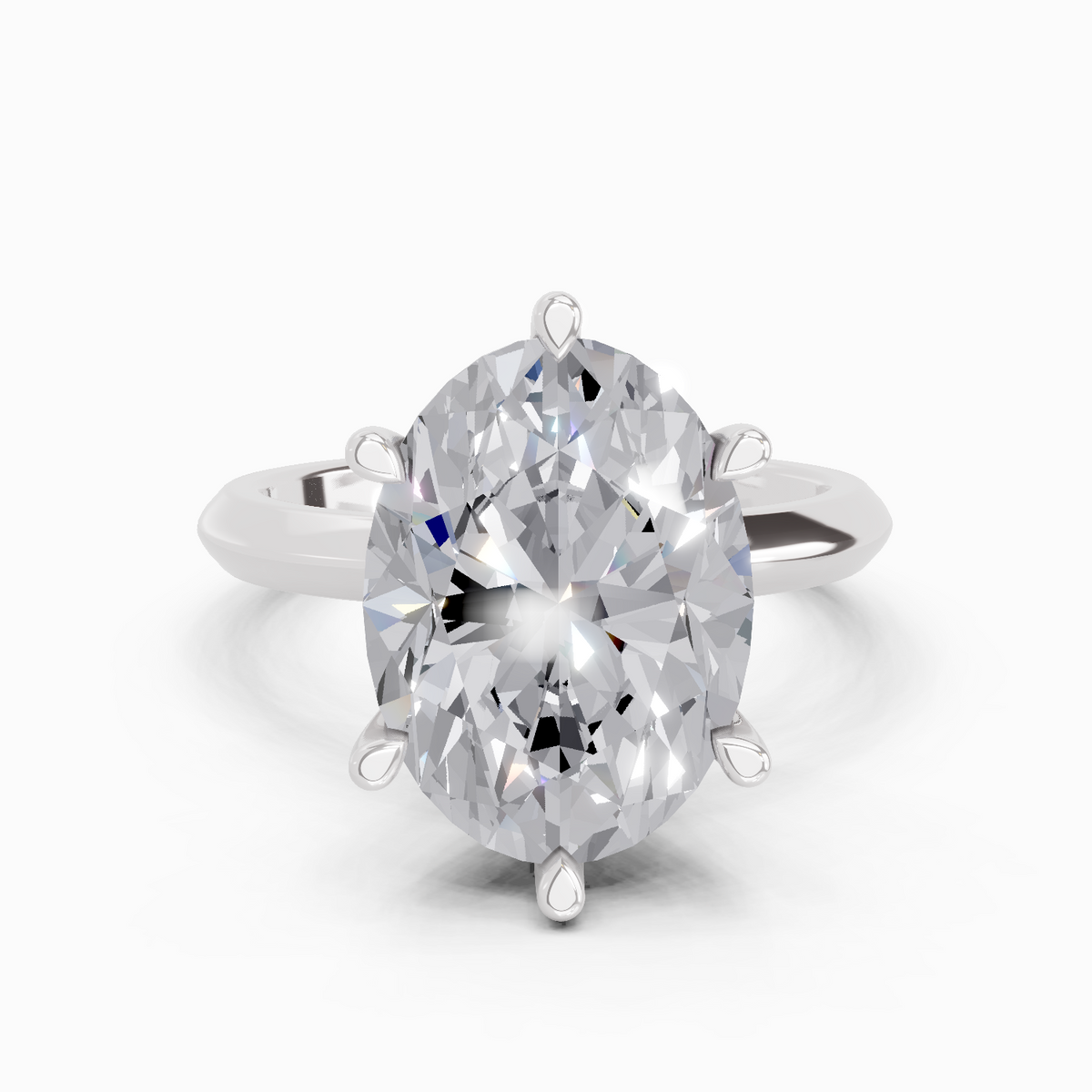 Gleaming Oval Solitaire Diamond Engagement Ring
