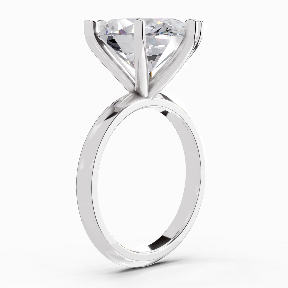 Gleaming Oval Solitaire Diamond Engagement Ring