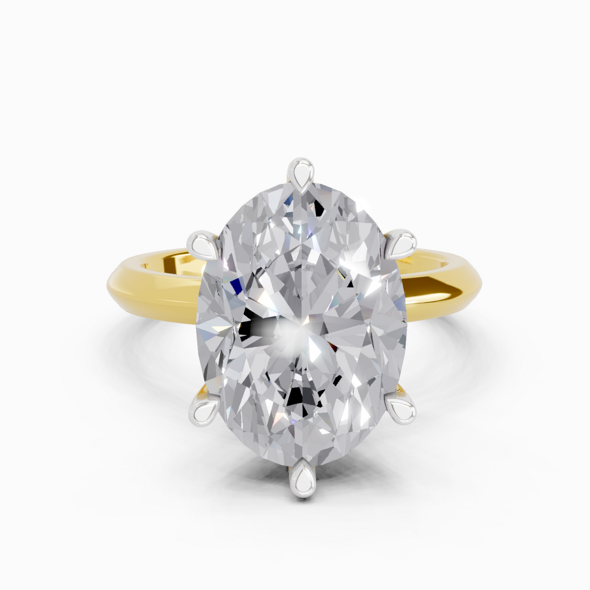 Gleaming Oval Solitaire Diamond Engagement Ring
