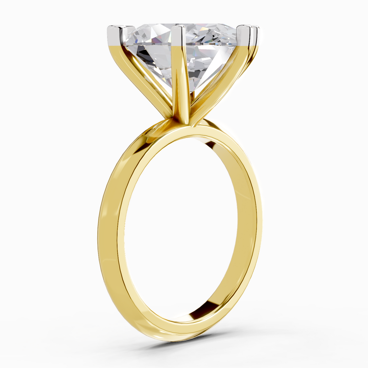 Gleaming Oval Solitaire Diamond Engagement Ring
