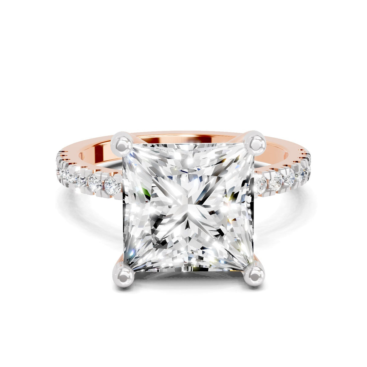 Refined Princess-Cut Solitaire Diamond Ring