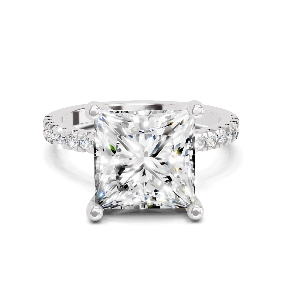 Refined Princess-Cut Solitaire Diamond Ring