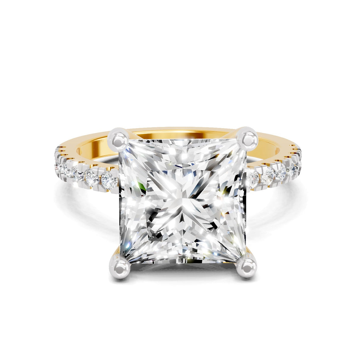Refined Princess-Cut Solitaire Diamond Ring