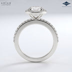 Arias by Lara Dutta Resplendent Radiant-Cut Halo Diamond Engagement Ring