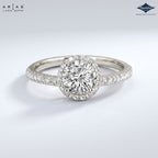 Arias by Lara Dutta Resplendent Radiant-Cut Halo Diamond Engagement Ring