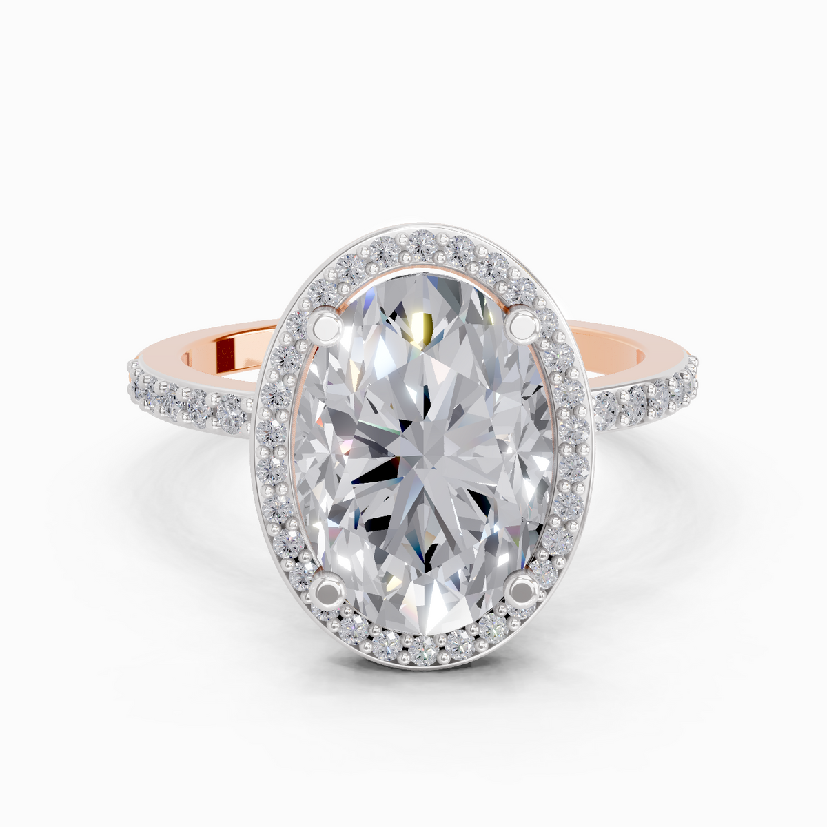 Captivating Oval Halo Diamond Engagement Ring
