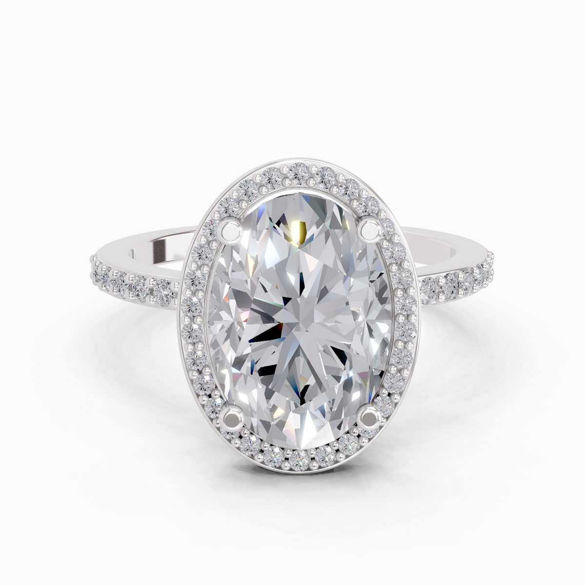 Captivating Oval Halo Diamond Engagement Ring