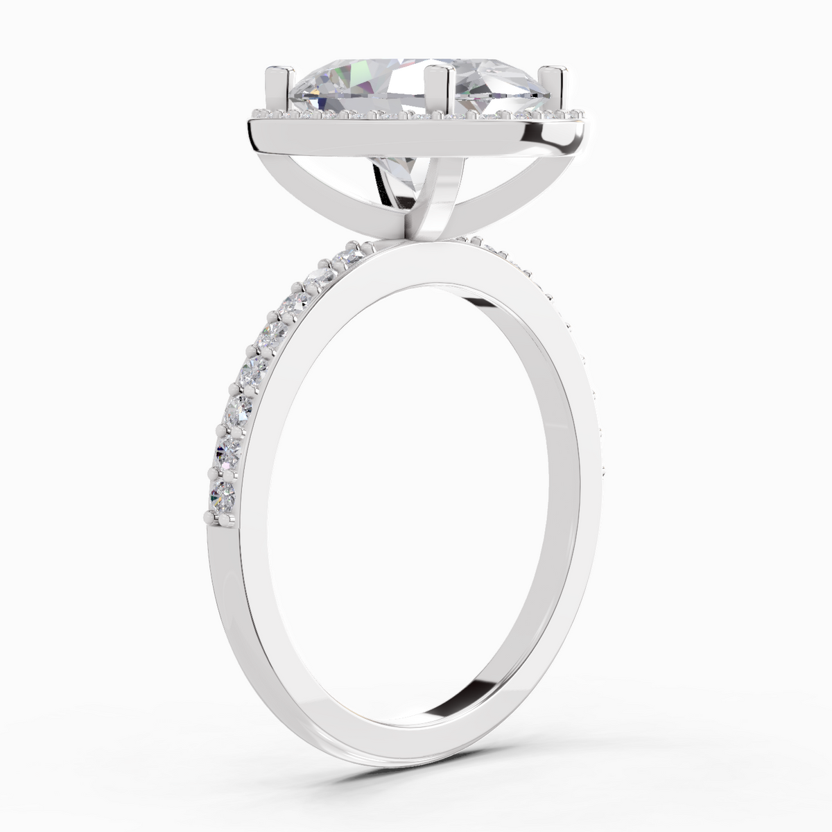 Captivating Oval Halo Diamond Engagement Ring