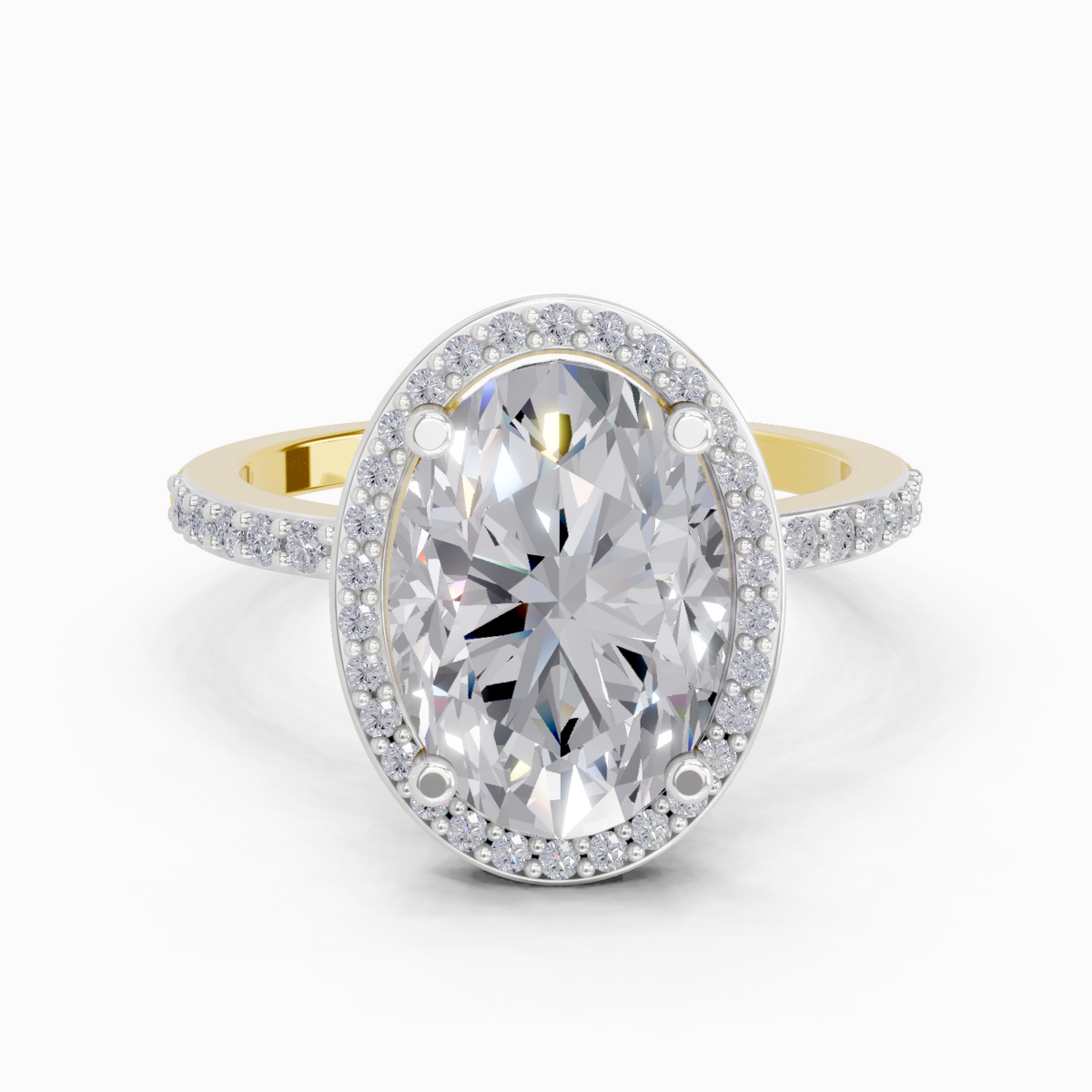 Captivating Oval Halo Diamond Engagement Ring