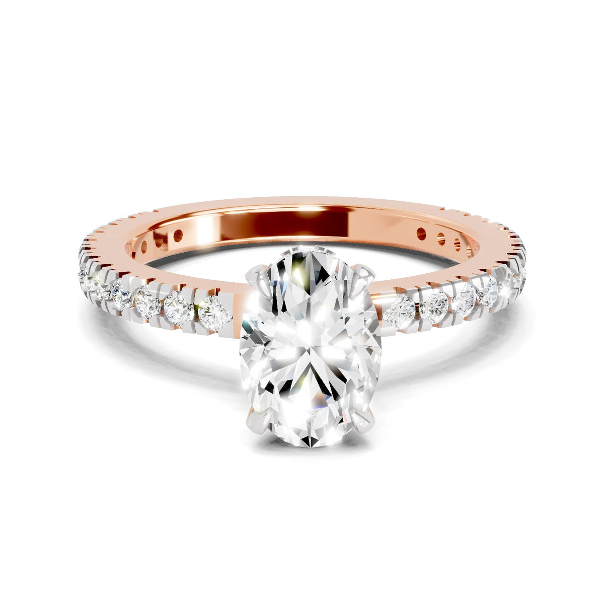 Sparkling Oval Solitaire Diamond Ring