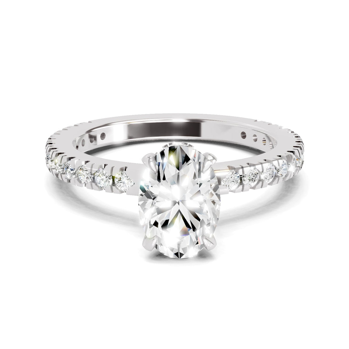 Sparkling Oval Solitaire Diamond Ring