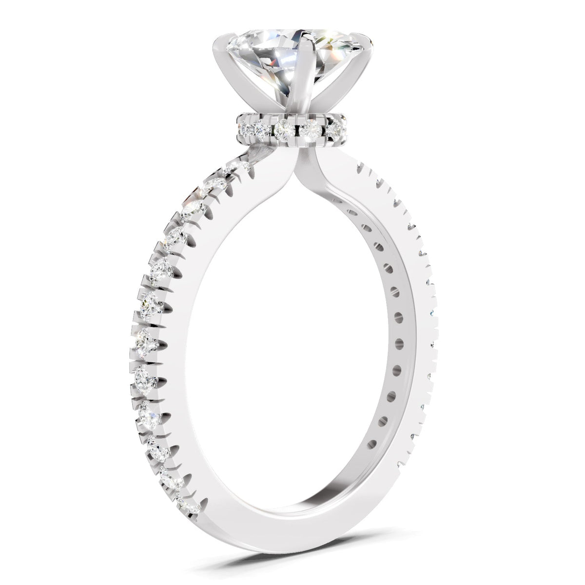 Sparkling Oval Solitaire Diamond Ring