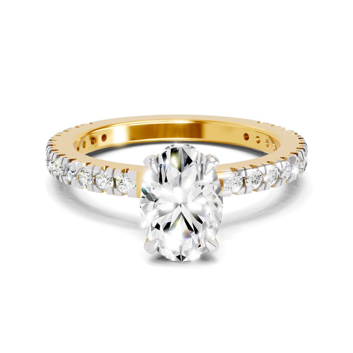 Sparkling Oval Solitaire Diamond Ring