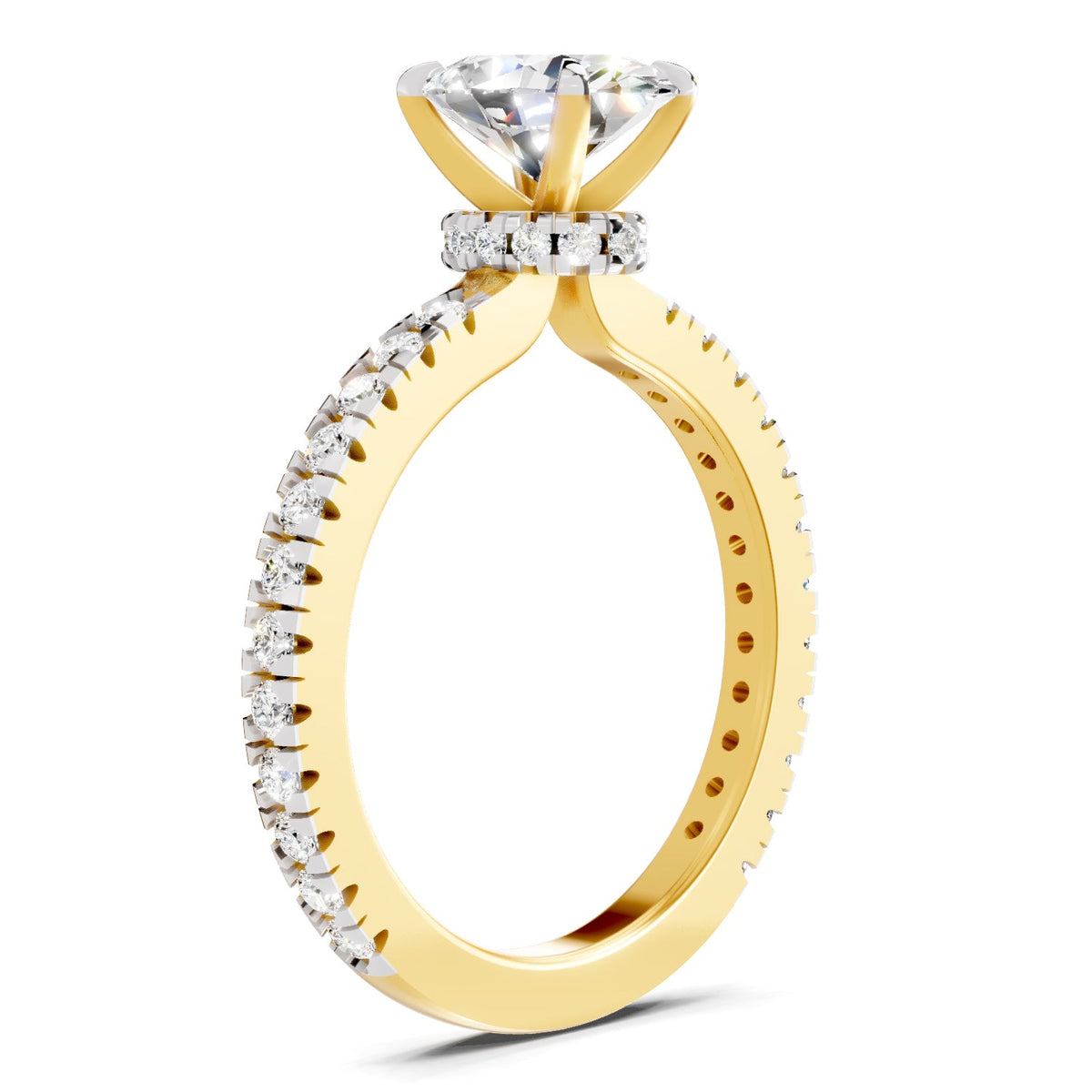 Sparkling Oval Solitaire Diamond Ring
