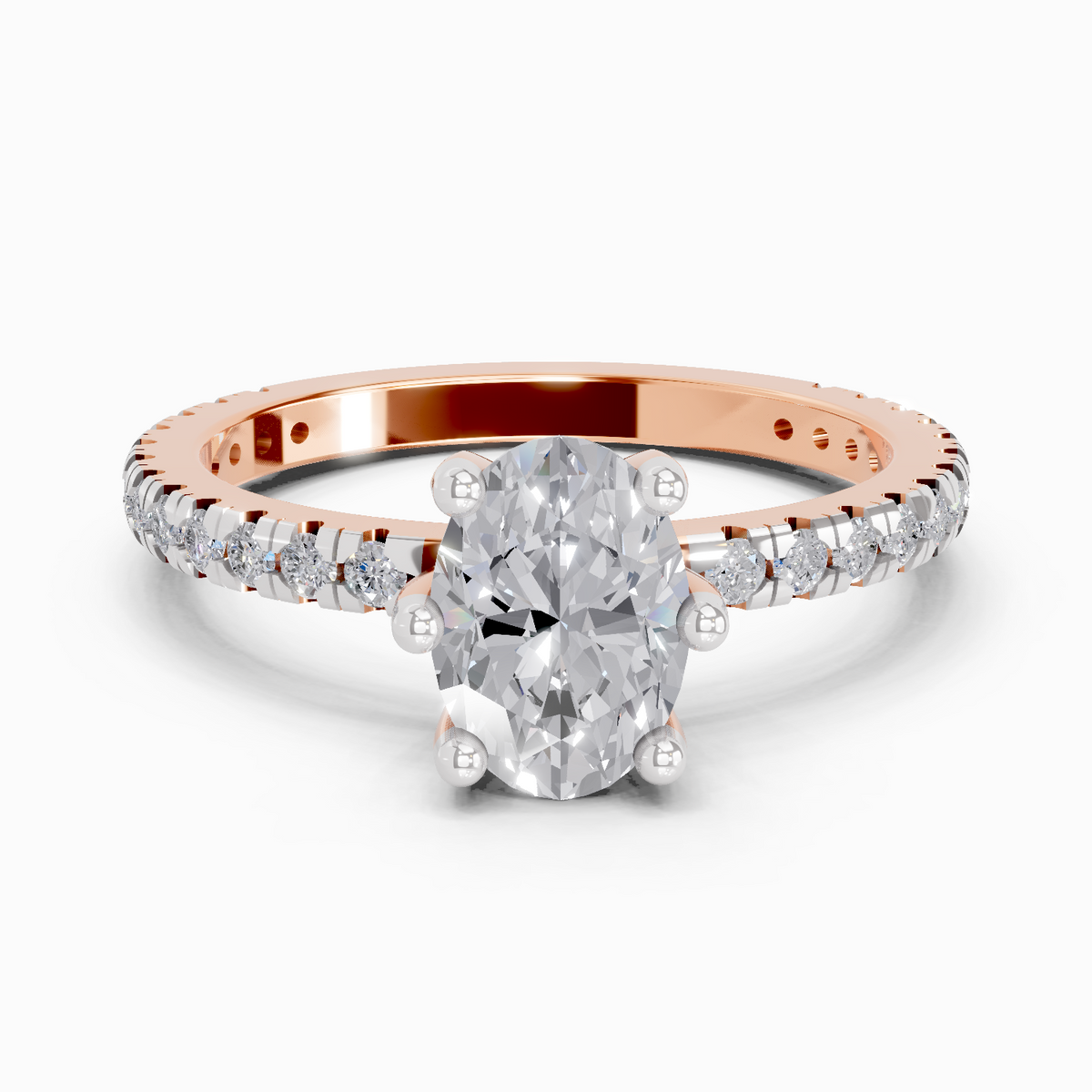 Celestial Oval Solitaire Diamond Engagement Ring