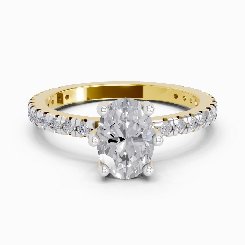 Celestial Oval Solitaire Diamond Engagement Ring