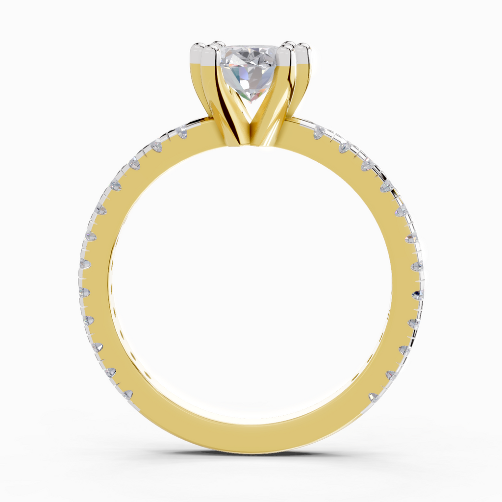 Celestial Oval Solitaire Diamond Engagement Ring