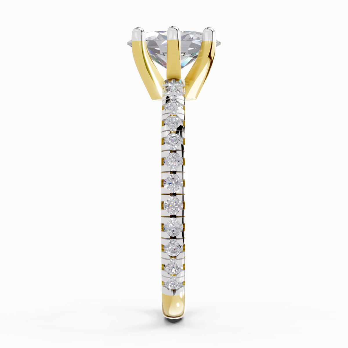 Celestial Oval Solitaire Diamond Engagement Ring
