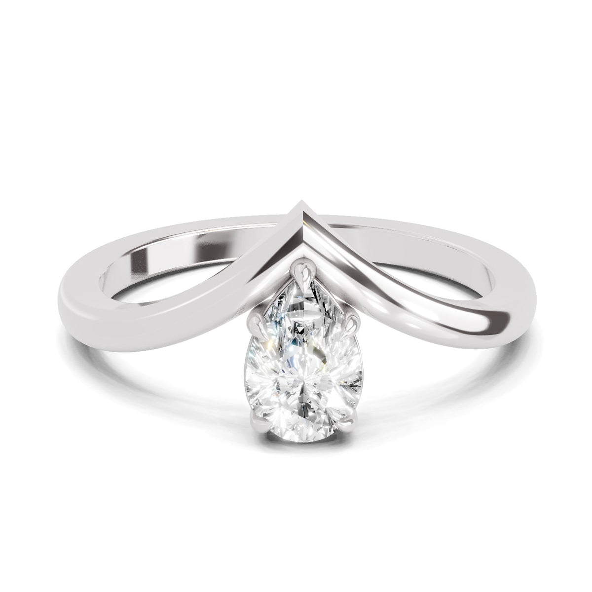 Iconic Pear Solitaire Diamond Ring