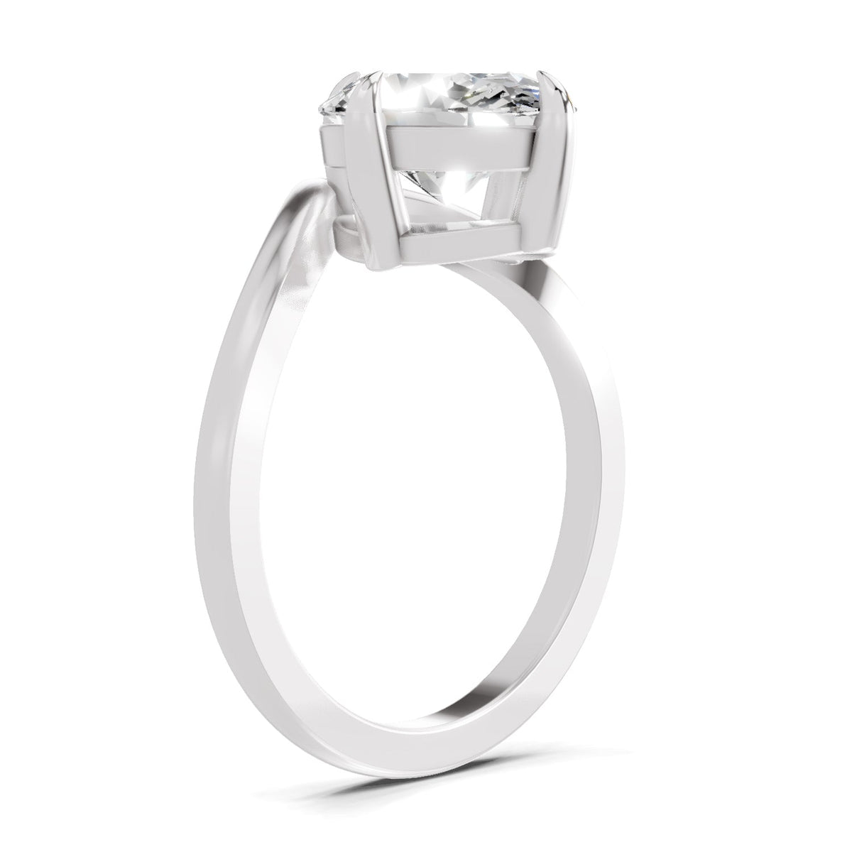 Glistening Oval Solitaire Diamond Ring