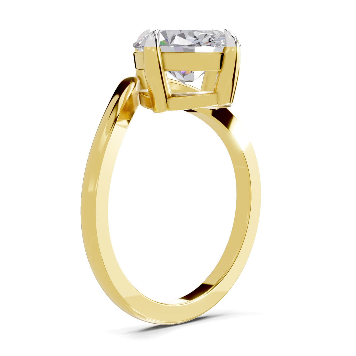 Glistening Oval Solitaire Diamond Ring