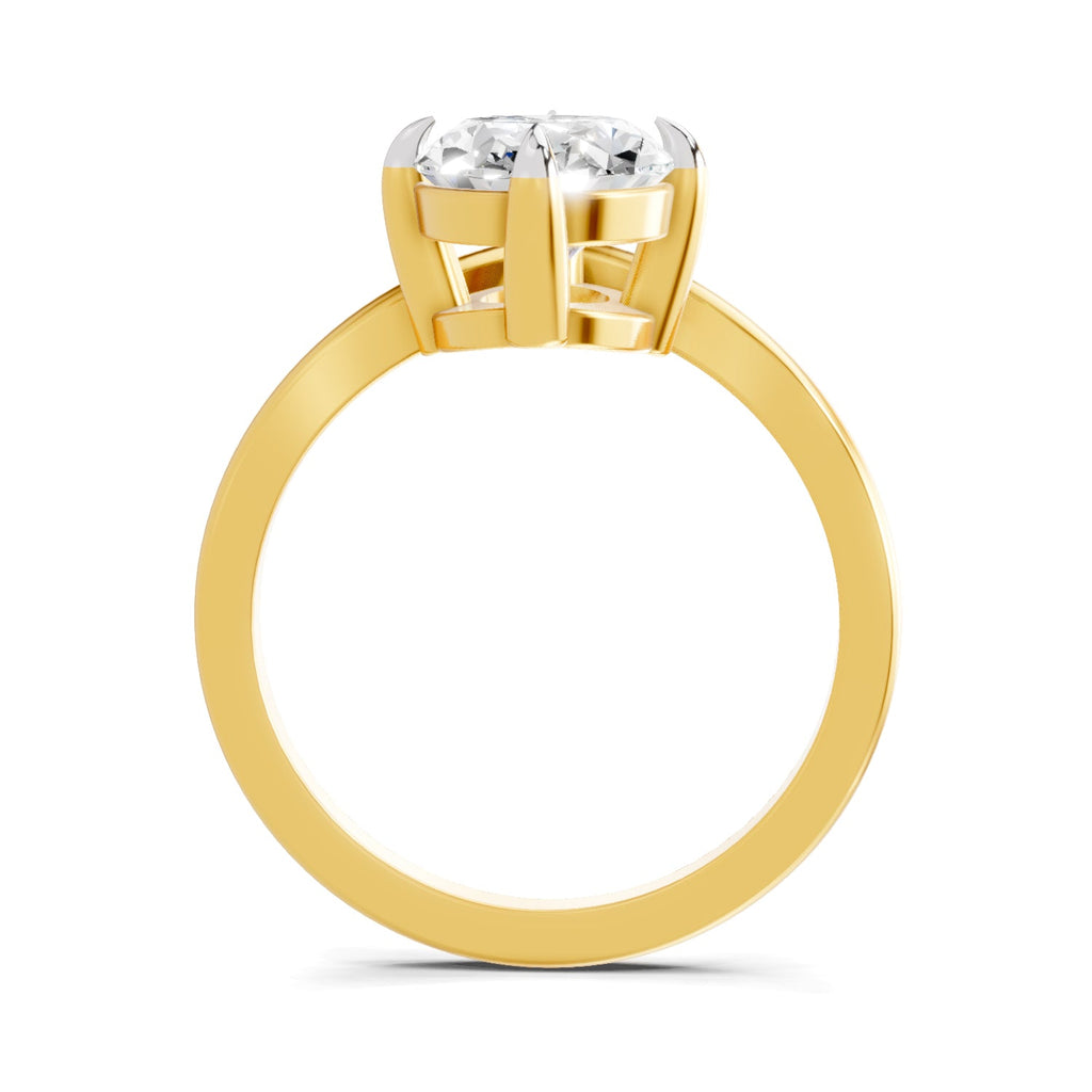 Glistening Oval Solitaire Diamond Ring