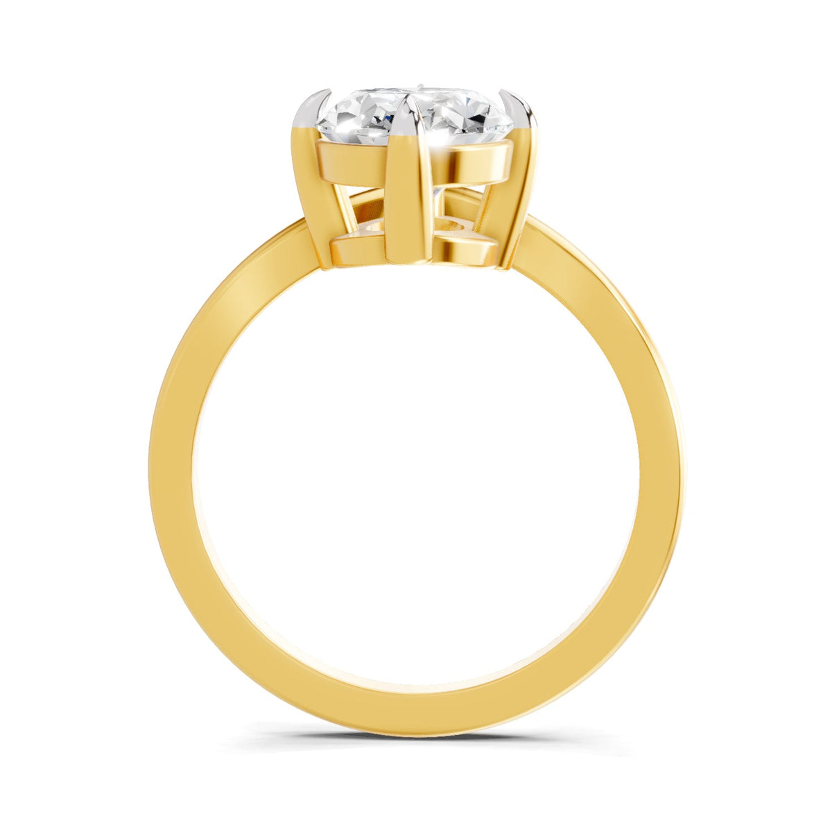 Glistening Oval Solitaire Diamond Ring