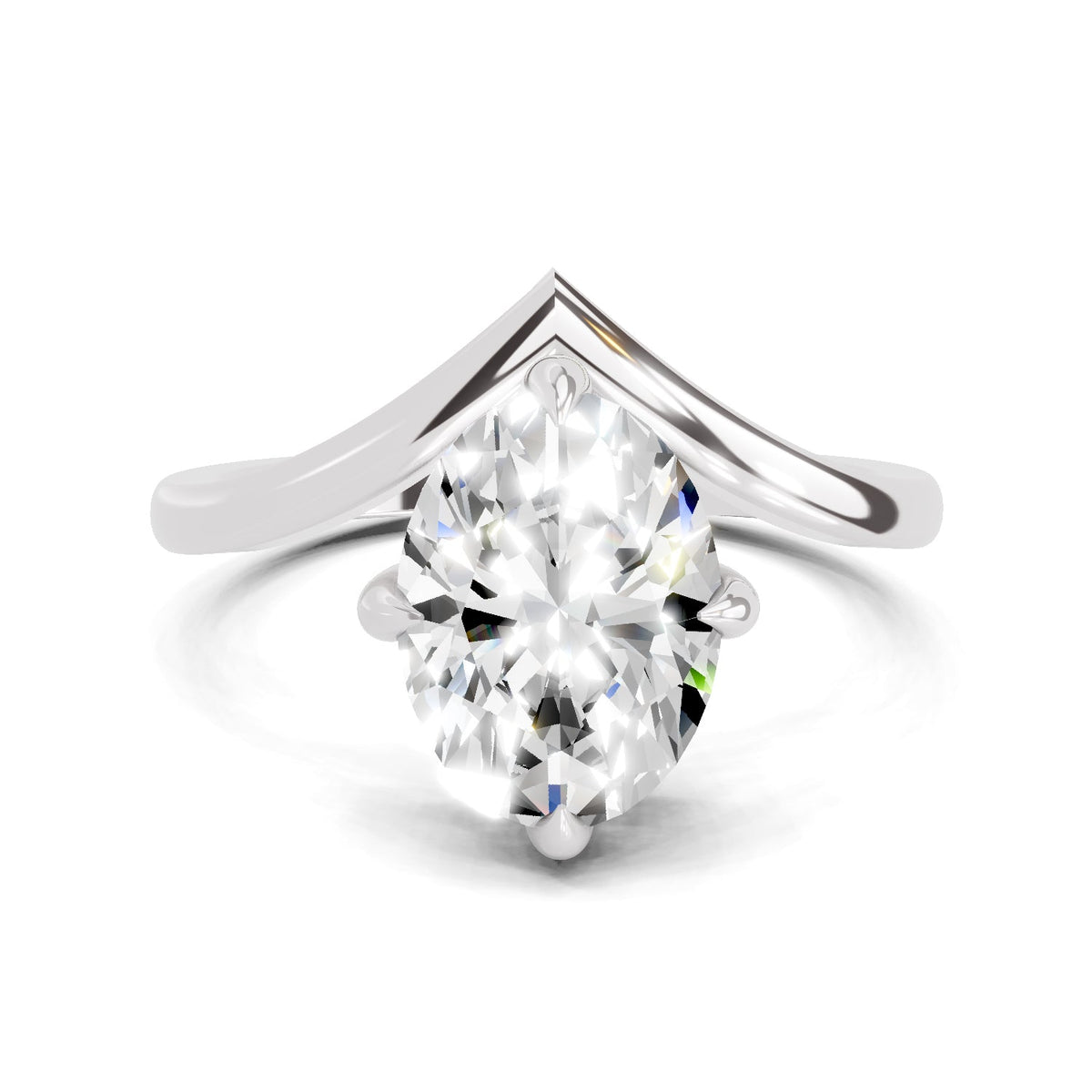 Enchanting Oval Solitaire Diamond Ring