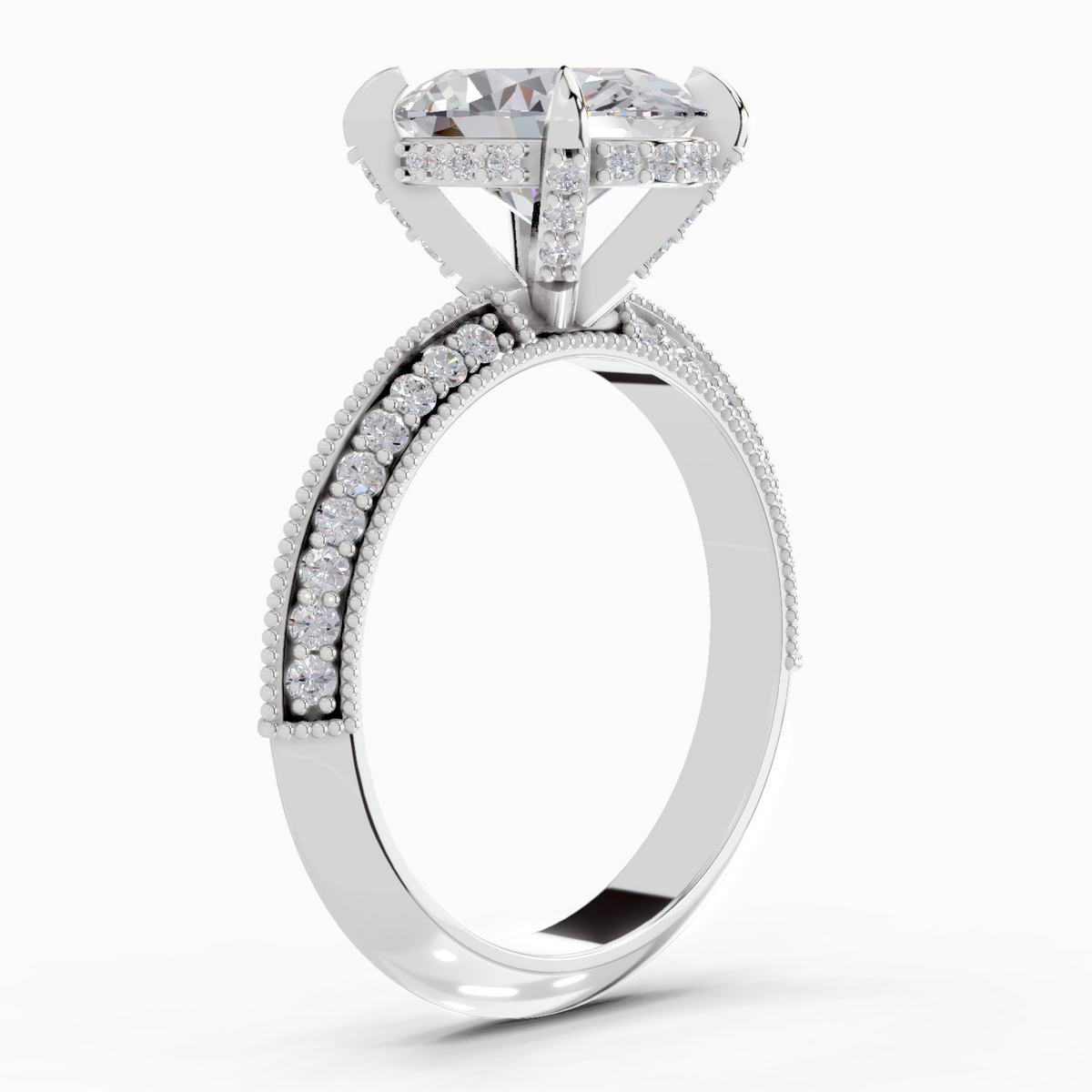 Sparkling Oval Solitaire Diamond Engagement Ring