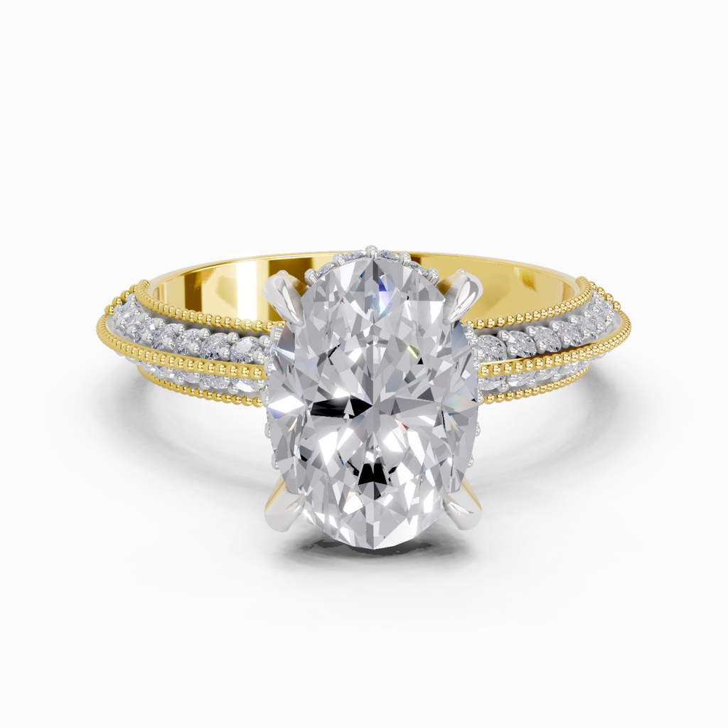 Sparkling Oval Solitaire Diamond Engagement Ring