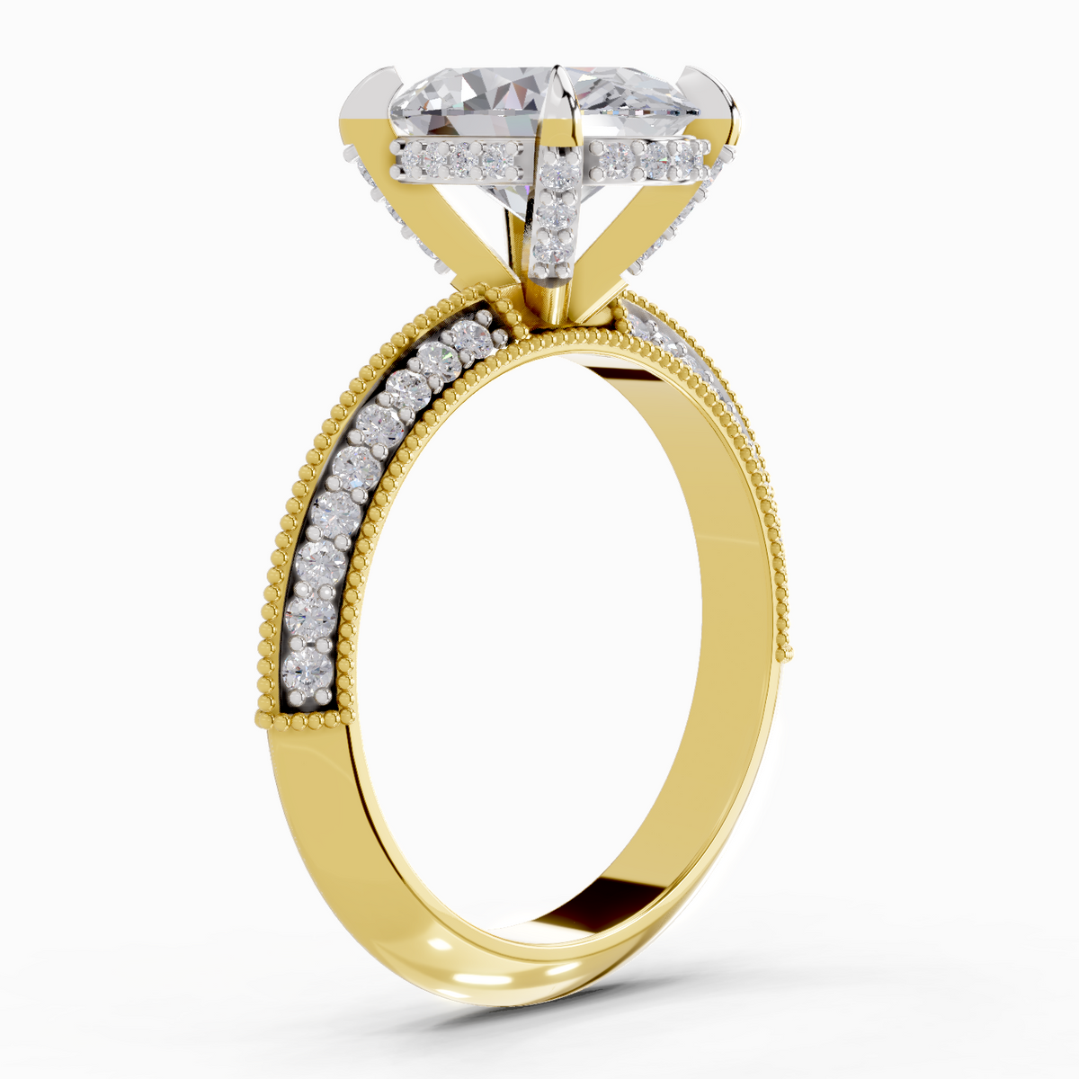 Sparkling Oval Solitaire Diamond Engagement Ring