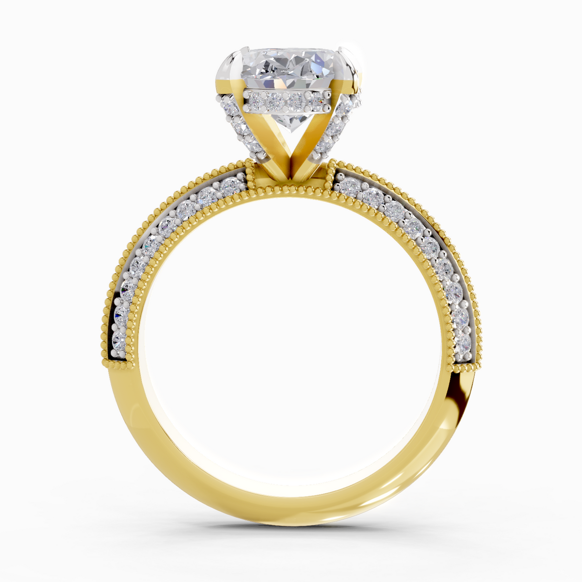 Sparkling Oval Solitaire Diamond Engagement Ring