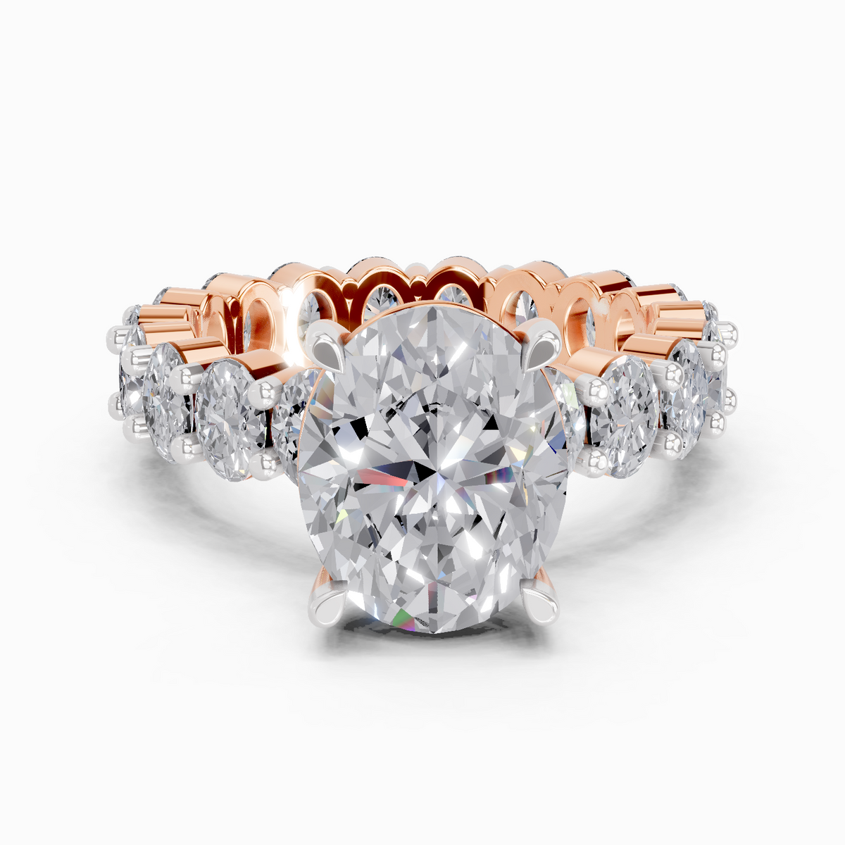 Stunning Oval Eternity Diamond Ring