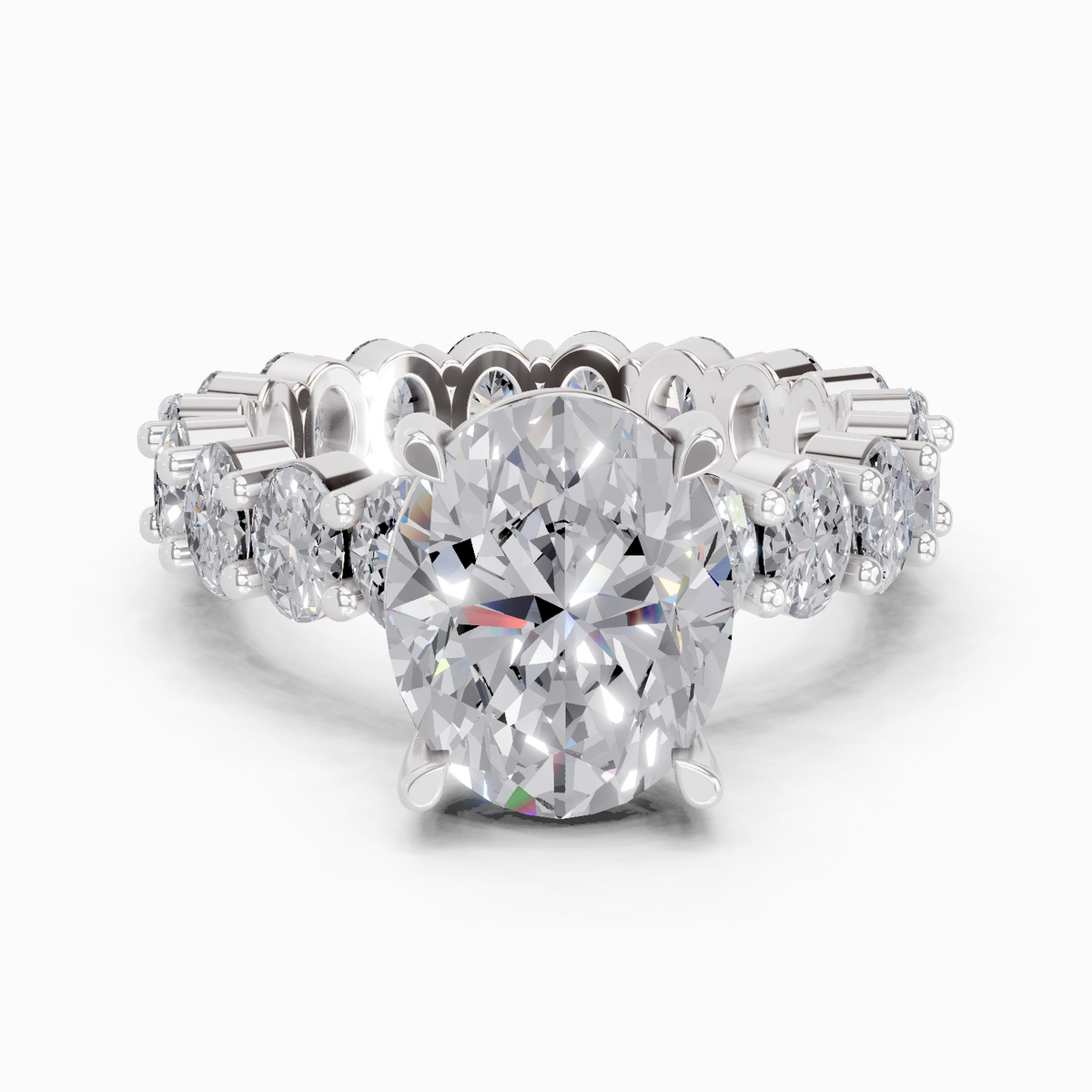 Stunning Oval Eternity Diamond Ring