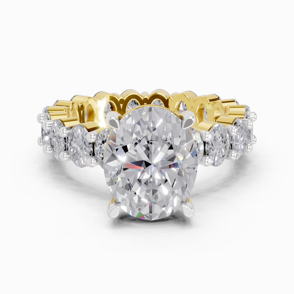 Stunning Oval Eternity Diamond Ring