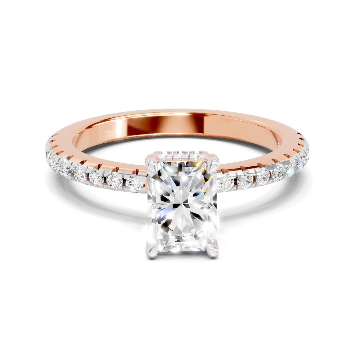 Glistening Emerald-Cut Solitaire Diamond Ring
