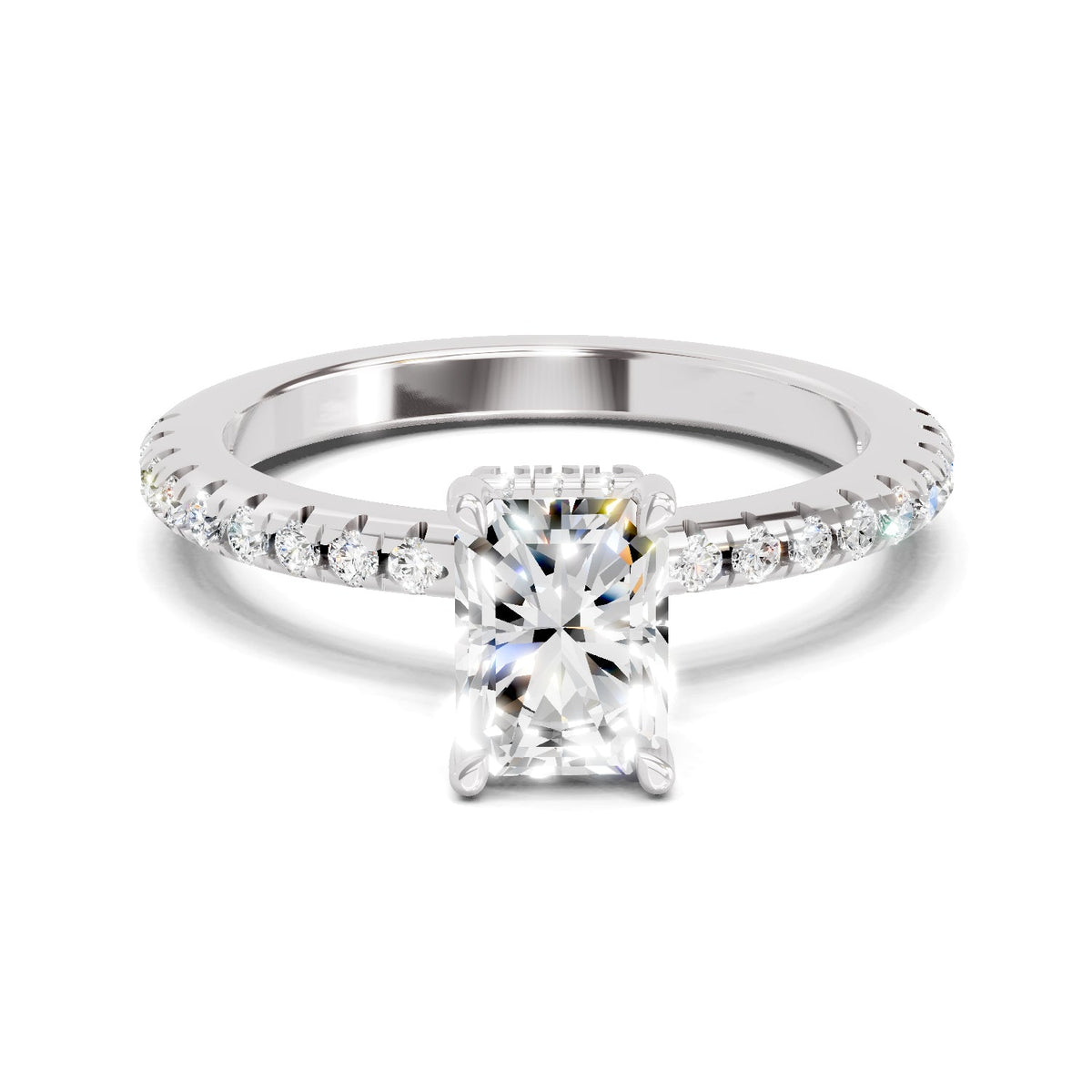Glistening Emerald-Cut Solitaire Diamond Ring