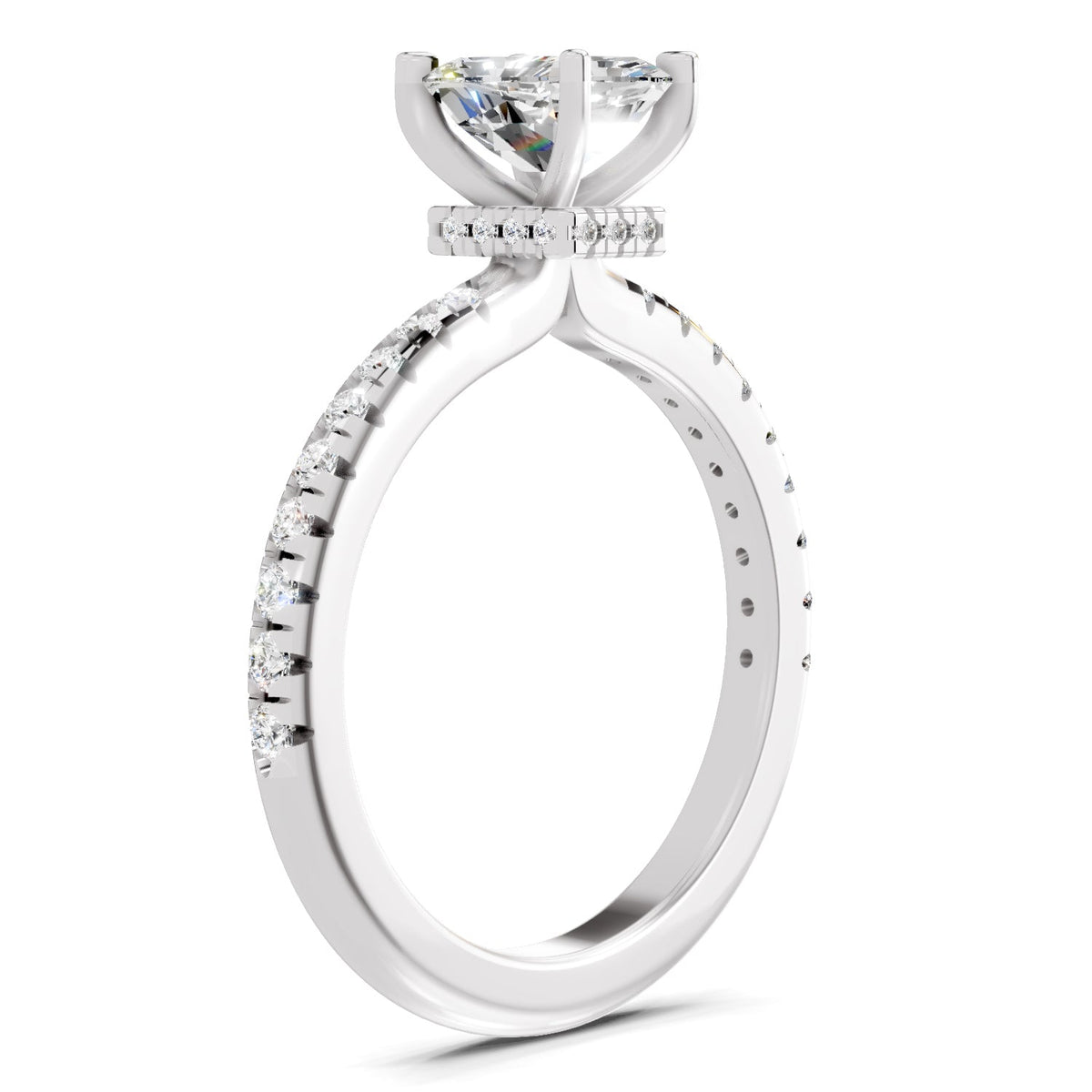 Glistening Emerald-Cut Solitaire Diamond Ring