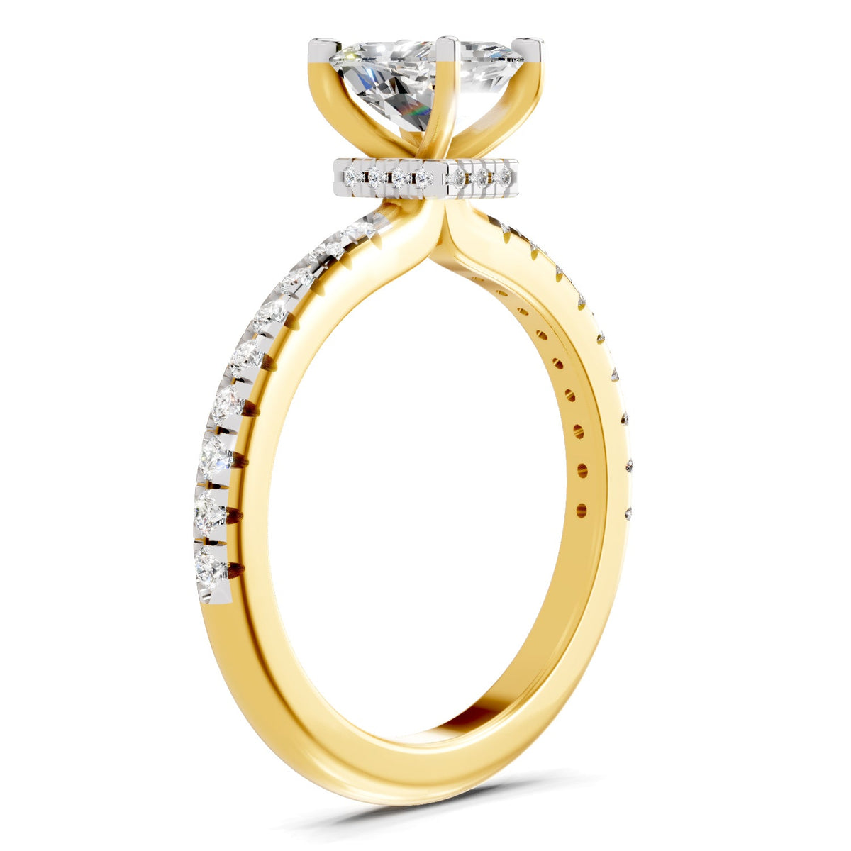 Glistening Emerald-Cut Solitaire Diamond Ring