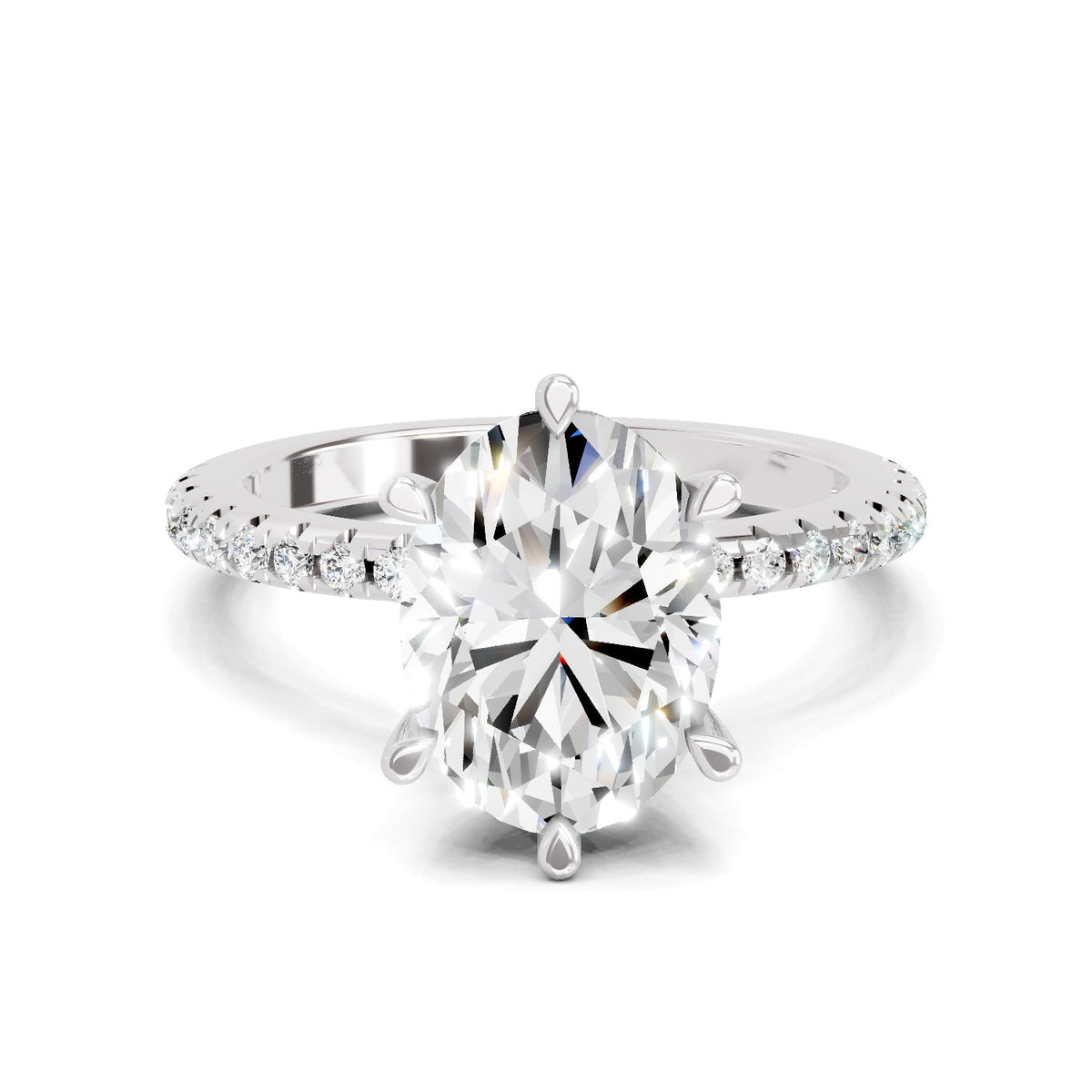 Stunning Oval Solitaire Diamond Ring