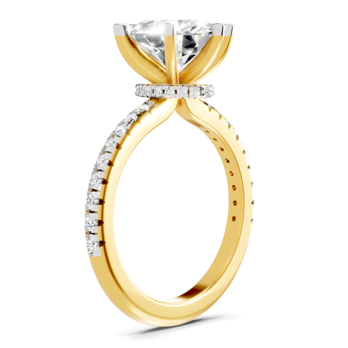 Stunning Oval Solitaire Diamond Ring