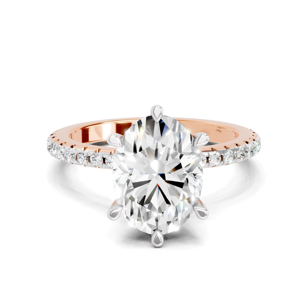 Elegant Oval Solitaire Diamond Ring