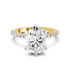Elegant Oval Solitaire Diamond Ring