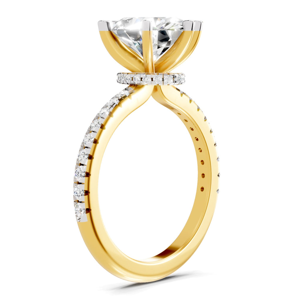Elegant Oval Solitaire Diamond Ring
